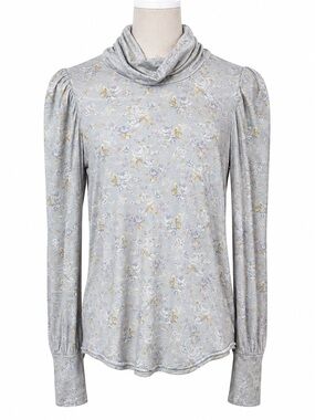 LoveShackFancy Blue Floral Long Sleeve Top